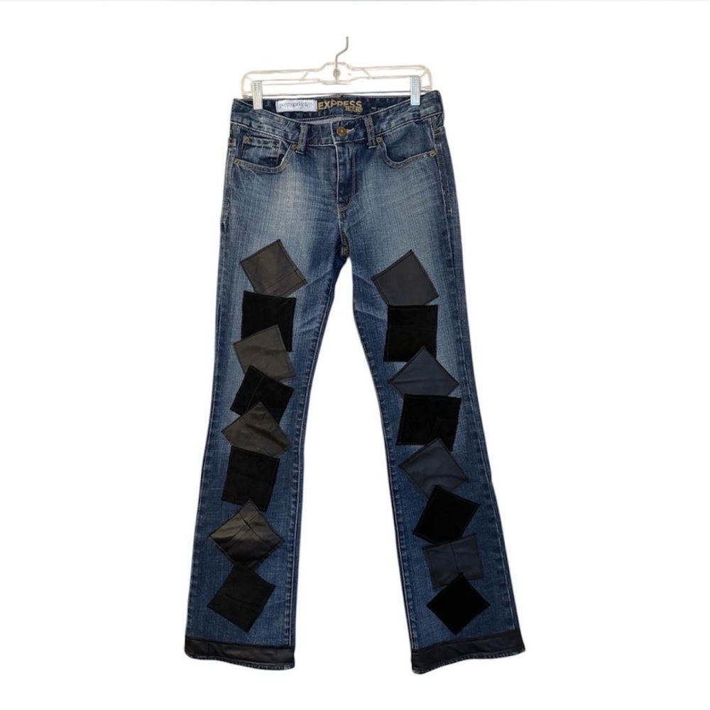 Express Women's Boot Cut Jeans with Black Patchwork